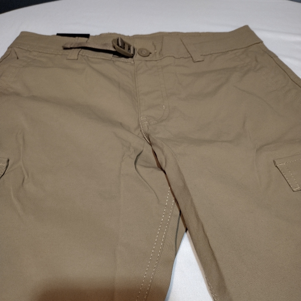 ZeroXposur Oak/Tan Ryder Belted Travel UPF50 Adjustable Waistband Shorts - Picture 6 of 14